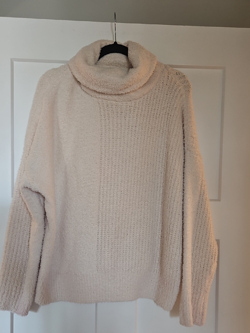 She + Sky Cream Cozy Cowl Turtleneck Knit Sweater